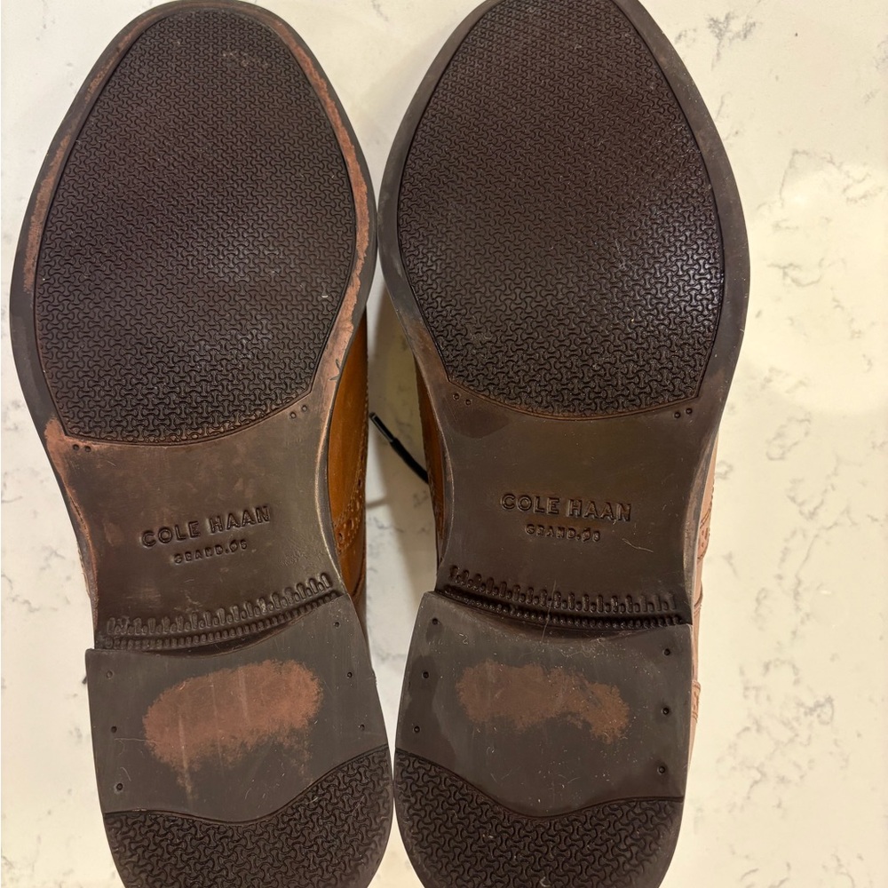 Cole Haan Men’s Brown Leather Wingtip Brogue Dress Shoes - Size 8.5 - Picture 7 of 10